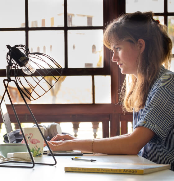 Teletrabajadora en un coliving de Tenerife