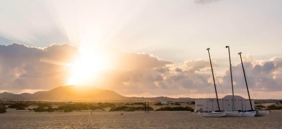 Windsurf in Flag Beach Corralejo Plaatsen voor windsurf op Fuerteventura