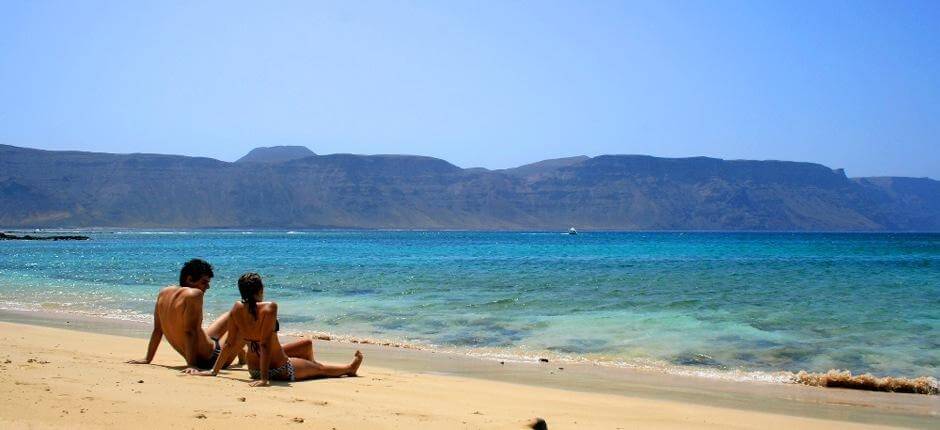 Playa La Francesa Populaire stranden in Lanzarote