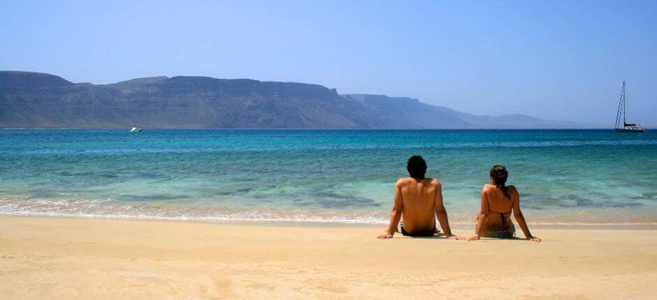 Playa La Francesa Populaire stranden in Lanzarote