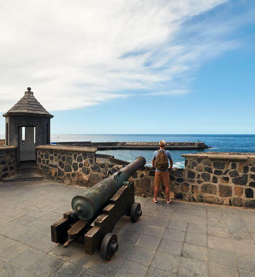 Historische kade van Puerto de la Cruz (voorheen Puerto de la Orotava), Tenerife.